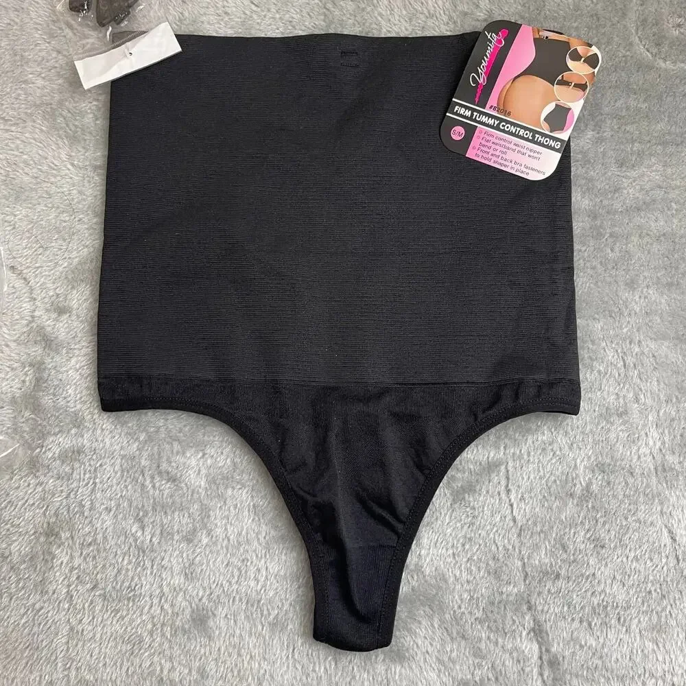 Youmita Firm Tummy Control Thong Shaper Panties, #82016, (S/M‎ & L/XL, Black)